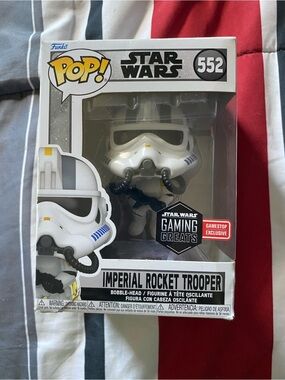 pop White and Black Imperial Rocket Trooper Funko Figure